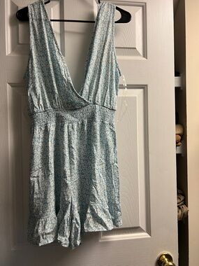 NWT Rewind Light Blue Floral Romper